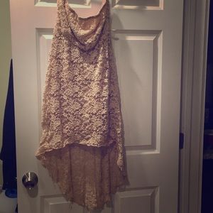 High low strapless dresses 👗